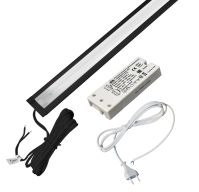 КСС КОМПЛЕКТ ВРЕЗНОГО ПРОФИЛЯ черный 0,3 м с LED ЛЕНТОЙ/нейтральный свет/блок пит/сенс. выкл./сет.шнур (19.143.39.408)