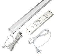 КСС КОМПЛЕКТ ВРЕЗНОГО ПРОФИЛЯ серебро 3 м с LED ЛЕНТОЙ/теплый свет/блок пит/сенс. выкл./сет.шнур (19.143.39.404)