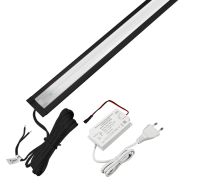 КСС КОМПЛЕКТ ВРЕЗНОГО ПРОФИЛЯ черный 2 м с LED ЛЕНТОЙ/теплый свет/блок пит/сенс. выкл./сет.шнур (19.143.39.423)
