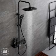 Душевая система MELANA-F610501B MALE нерж.сталь, с тропическим душем, лейкой