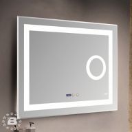 Зеркало с LED-подсветкой MELANA-8060 подогрев/часы/космет.зеркало (MLN-LED089)
